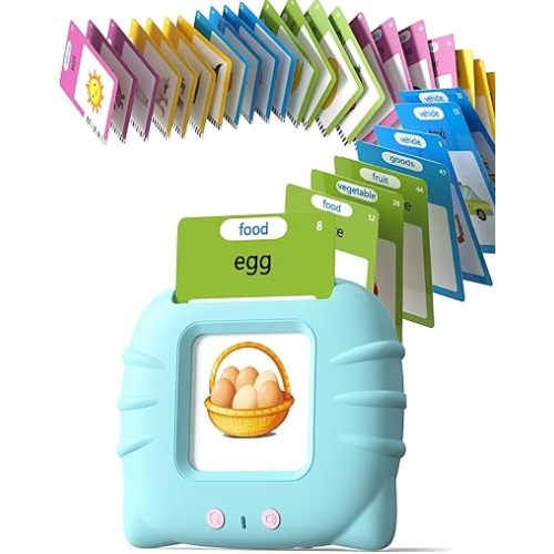 Talking Flash Cards for Toddler 1 2 3 4 Year Olds, Language Learning Toys, Pocket Speech Therapy Toys, Autism Toys, Montessori Toys with 224 Words, Children's Sensory Educational Toys