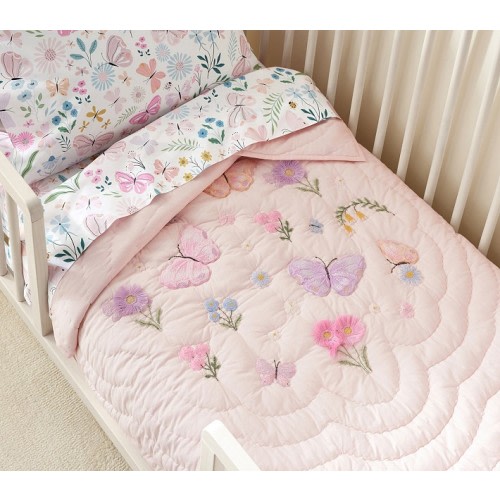Wildflower Butterfly Toddler Quilt | Pottery Barn Kids