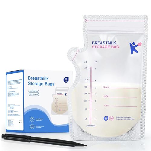 Breast Milk Storage Bags Freezer, 120 Count Self Standing Breast Milk Bags, Ready to Use Easy to Pour Breast Milk Storage Bags, No Leak Double Sealed Breast Milk Bag, BPA Free, 8 Oz