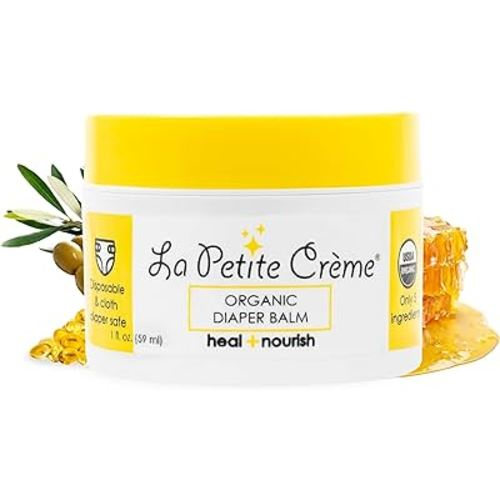 French Organic Diaper Balm (1 oz) - Healing & Nourishing Diaper Cream - Gentle & Safe Liniment Baby Lotion - USDA Certified Organic - Baby Essentials for Newborn