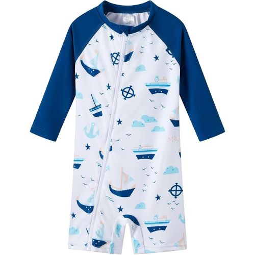 UMELOK Baby Boys' Swimsuit Full Zip UPF 50+ Sun Protection Swimwear
