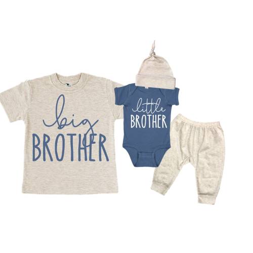 Big Brother/Little Brother Matching Sibling Set. Baby Shower Gift. Take Home Outfit. Matching Sibling Set
