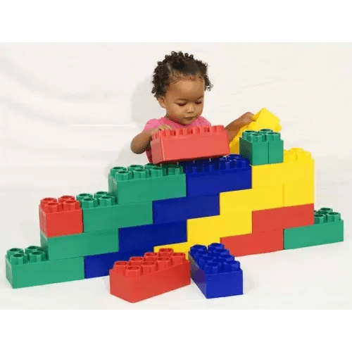 24pc Jumbo Blocks Preschool Set - 8" and 4" Large Building Blocks for Toddlers - Stackable - Creative and Educational Development for Children by Kids Adventure