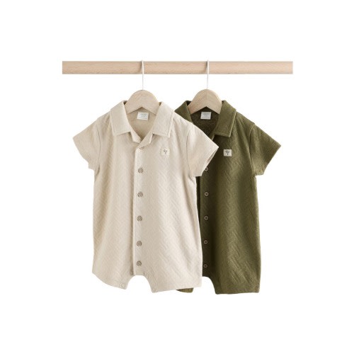 Two-Pack Textured Rompers