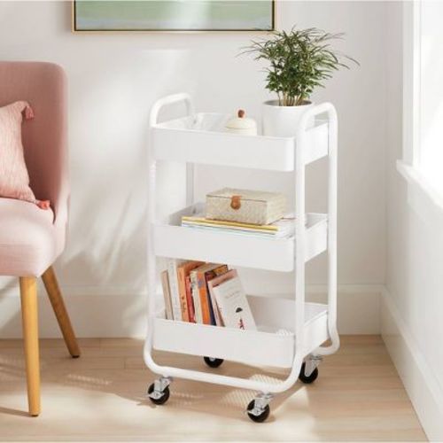 3 Tier Metal Diaper/Bedside Cart White- Brightroom™