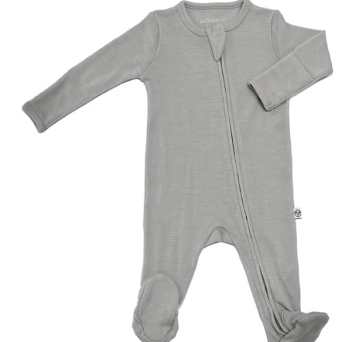 Footie Pajamas, Merino Wool, Dove