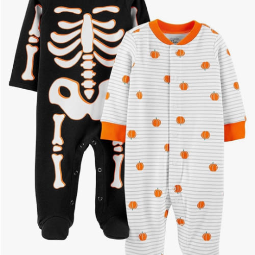 Simple Joys by Carter's Baby 2-Pack Halloween Cotton Footed Sleep and Play