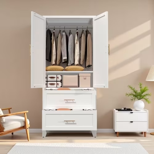 Tall White Wardrobe