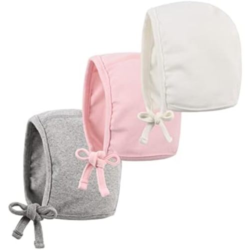 Bamery Infant Baby Bonnet 0-6 Months Newborn Boy Beanie Hat Soft Cotton Baby Girl Turbans Set Single Layer for Spring