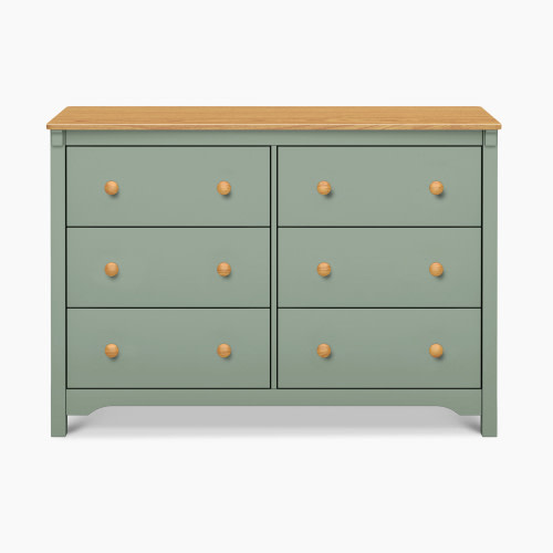 daVinci Shea 6-Drawer Dresser - Light Sage/Honey