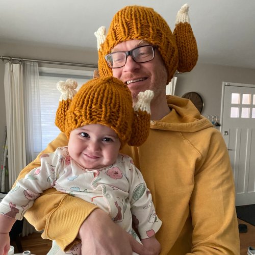 Knit Turkey Leg Hat - 4 Sizes Available - Adults, Kids, Toddler, Baby - Beanie Toque Turkey Trot
