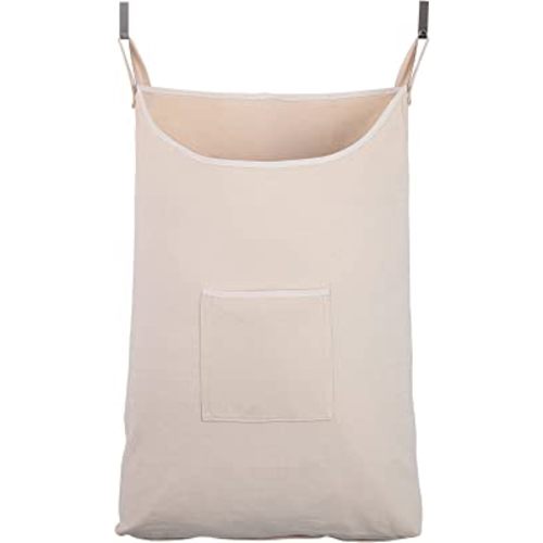 Laundry Collector, Laundry Hamper, Door Hanging Laundry bag with hooks (Beige, 65Liters)