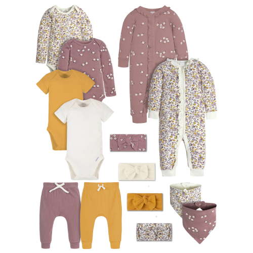 Modern Moments by Gerber Baby Girl Gift Set, 14-Piece (Newborn- 12M)