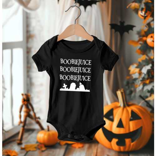 BoobieJuice Baby Bodysuit First Halloween Baby Gift- Beetle Juice Fans Baby Gift- Funny Halloween Baby Bodysuit
