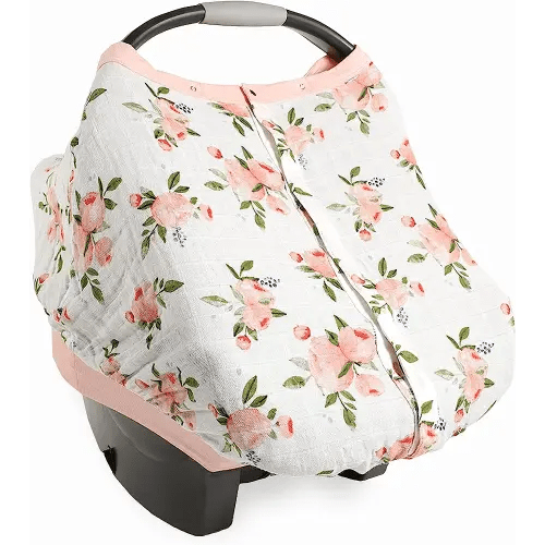 Little Unicorn Breathable Car Seat Canopy | Magnetic Closure & Universal Fit | Cover Baby from Elements (Watercolor Roses)
