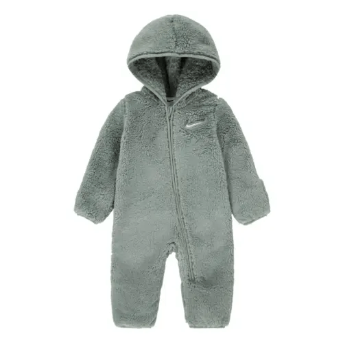 Baby Boys And Girls Hooded Sherpa Coverall In Mica Green