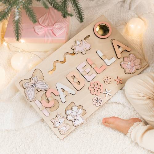 Montessori Busy Board | Personalized Birthday Gift | 1st Birthday Baby Boy Gifts Puzzle Sensory Wooden Toys First Christmas Gift for Kids