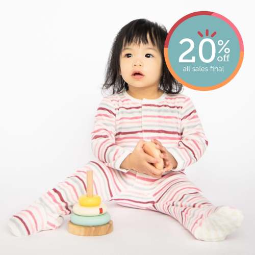 multi stripes velour magnetic parent favorite footie | pink