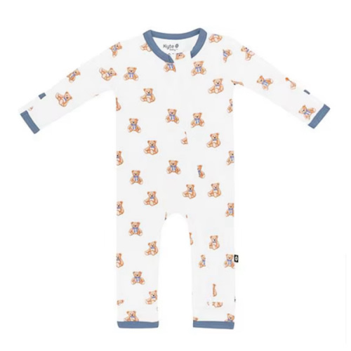 Kyte BABY Baby Boys Bamboo Teddy Bear Print Zip Front Coverall | Dillard's
