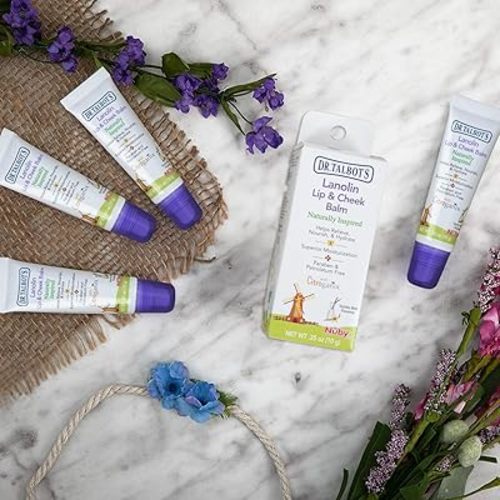 Dr. Talbot's Lanolin Lip & Cheek Balm for Baby, Naturally Inspired with Citroganix, Vanilla Milk Flavor, 4 Pack