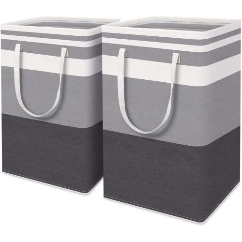 Torio Laundry Basket, 2-Pack 75L Large Collapsible Laundry Hamper Waterproof for Dorm Clothes Toy Storage
