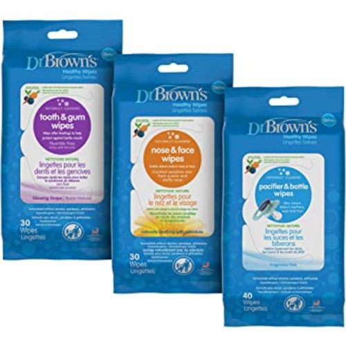 Dr. Brown's Healthy Wipes for Babies and Toddlers, 40 Count, Variety 3 Pack