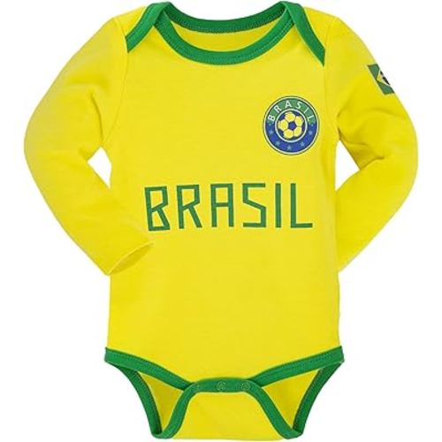 Cnins Sporty Baby Bodysuit - Long Sleeve Soccer-Themed Unisex Infant Romper 0-18 Months