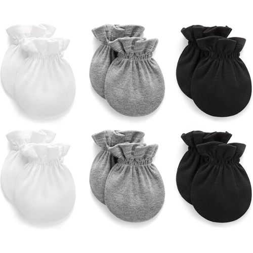 Pro Goleem Newborn Baby Mittens 100% Cotton No Scratch Soft Breathable Gloves for Boys&Girls 0-6 Months Baby Essentials