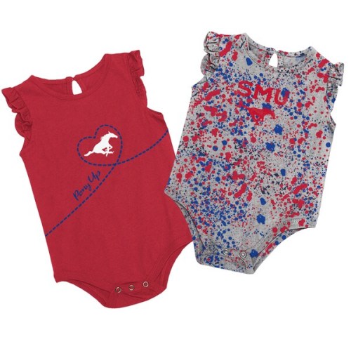 SMU Infant Girls Sweet Pea 2 Pack Onsie Newborn red