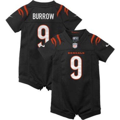 Newborn & Infant Nike Joe Burrow Black Cincinnati Bengals Game Romper Jersey, 3-6M