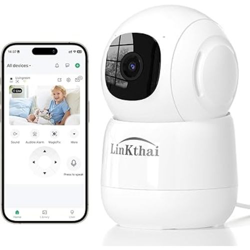 Camera for Home Security, 4MP Pet Camera with Speaker for Dog/Cat, WiFi Camera Indoor Wireless Home Security with Phone App, Auto Tracking/Super Night Vision/2 Way Talk, Cloud/SD Card Storage