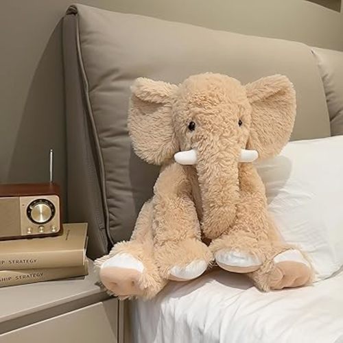 19.2 Inch Large Elephant Stuffed Animals,Clever Elephant Plush Toy for Kids, Perfect Elephant Gifts for Women,Soft Elephant Room Decoration(Yellow).