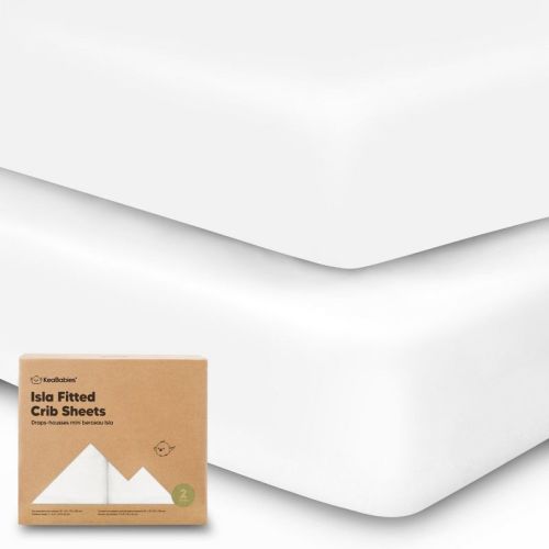 Keababies 2pk Isla Fitted Crib Sheets For Boys, Girls, Baby Crib Sheet, Fits Standard Nursery Crib Mattresses (soft White)