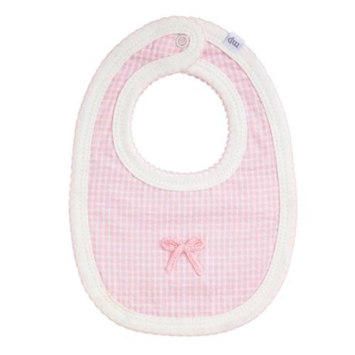 Gingham Crochet Bow Bib