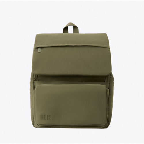 BÉIS 'The Ultimate Diaper Backpack' in Camel - Diaper Bag Backpack in Olive Green