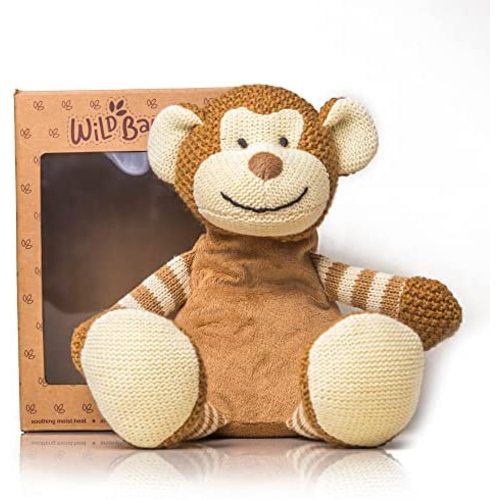 WILD BABY Monkey Stuffed Animal - Heatable Microwavable Plush Pal with Aromatherapy Lavender Scent for Kids - 12"