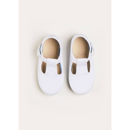 Woven T-Bar Baby Shoes in White (20-26EU)