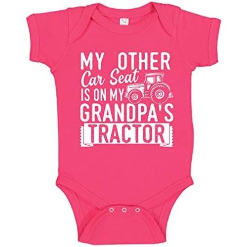 My Other Car Seat is My Grandpa's Tractor Baby Bodysuit One Piece or Toddler T-Shirt Farmer Infant Clothes