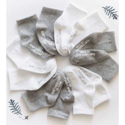 Solid Organic Cotton Baby Crew Socks 6 Pack – Burt's Bees Baby
