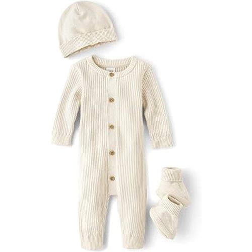 Gymboree,One Piece Body Suit Hat and Socks 3-Piece Newborn Set,Heather