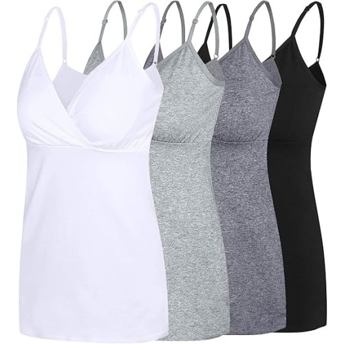 Nursing Tops Tank Shirt Cami Sleep Bra for Maternity and Breastfeeding