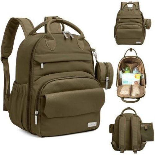 Keababies Diaper Bag Backpack Comes With Portable Changing Pad, Baby Bag For Mom, Baby Travel Essential (dark Olive, Regular)