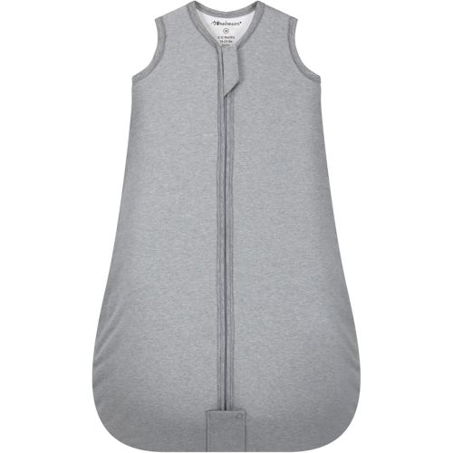Mosebears Sleep Sack Baby Winter Wearable Blanket with 2-Way Zipper,2.5 TOG Cotton Sleep Sack Unisex (Grey, 0-6 Months)