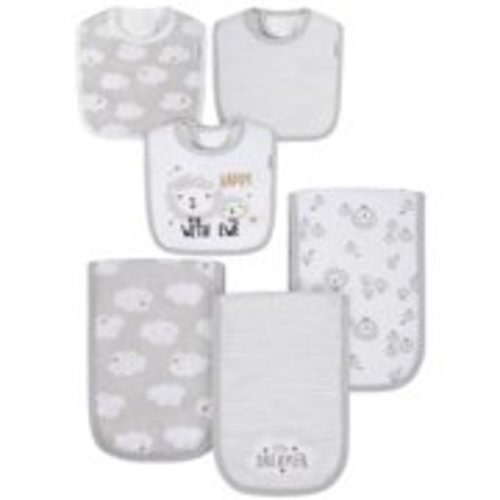 Gerber Baby Boy or Girl Gender Neutral Terry Bibs and Burps Shower Gift Set, 6-Piece