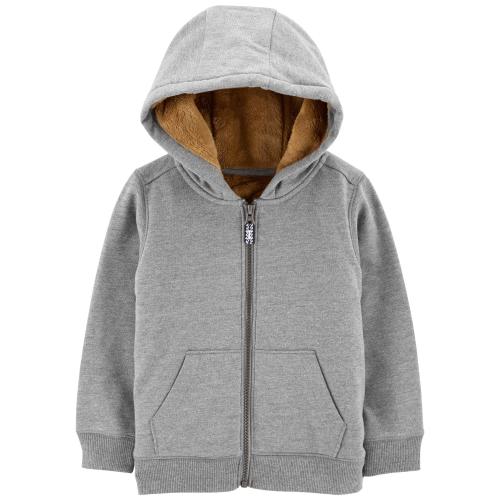 Baby Fuzzy-Lined Hoodie - 12M - Style,Grey
