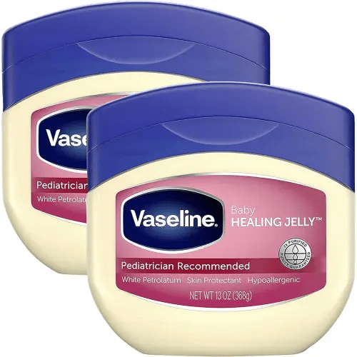 Vaseline, 100% Pure Petroleum Jelly Baby, Dermatologist Recommended, Hypoallergenic, Skin Protectant, Treat & Prevent Diaper Rash and Chafed Skin, Seals out Wetness, 2 pack -13 oz ea