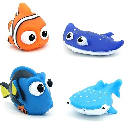 Kid Shower Toy Baby Bath Squirt Toys,Shark Bathtub Water Toys,4pcs Toddlers Infant Swimming Pool Toys,for Birthday Gifts Summer Beach,Pool Activity