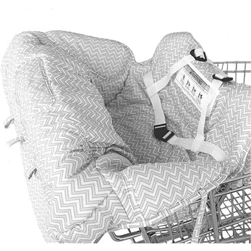 Miumaeov Baby Shopping Trolley Cart Seat Protection Mat Soft Cotton Cushion Cart Cushion with Carry Bag, Gray