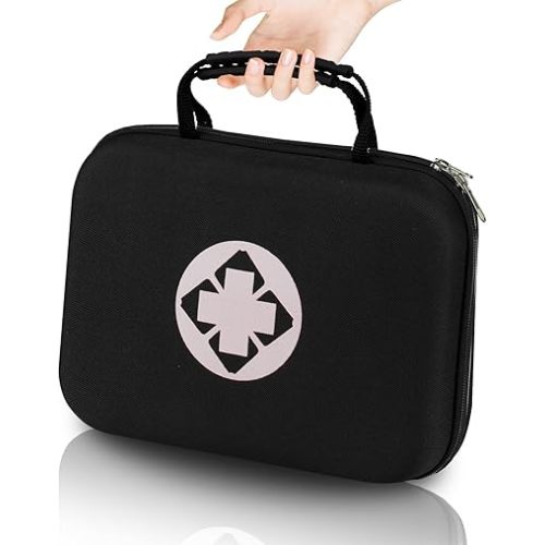 Home-Travel First-Aid Emergency-Kit Camping-Essentials - 299Pcs Car Survival Set First Aid Handheld Bag Multiple Purpose Black Case Outdoor Backpacking Gear for Disaster Preparedness YIDERBO