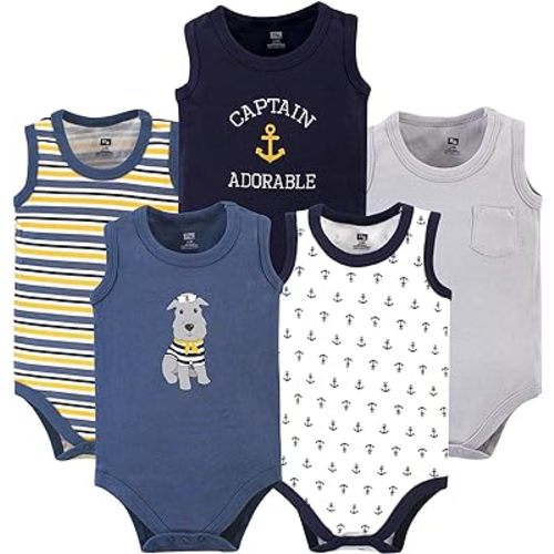 Hudson Baby 3-6 month Baby Cotton Sleeveless Bodysuits